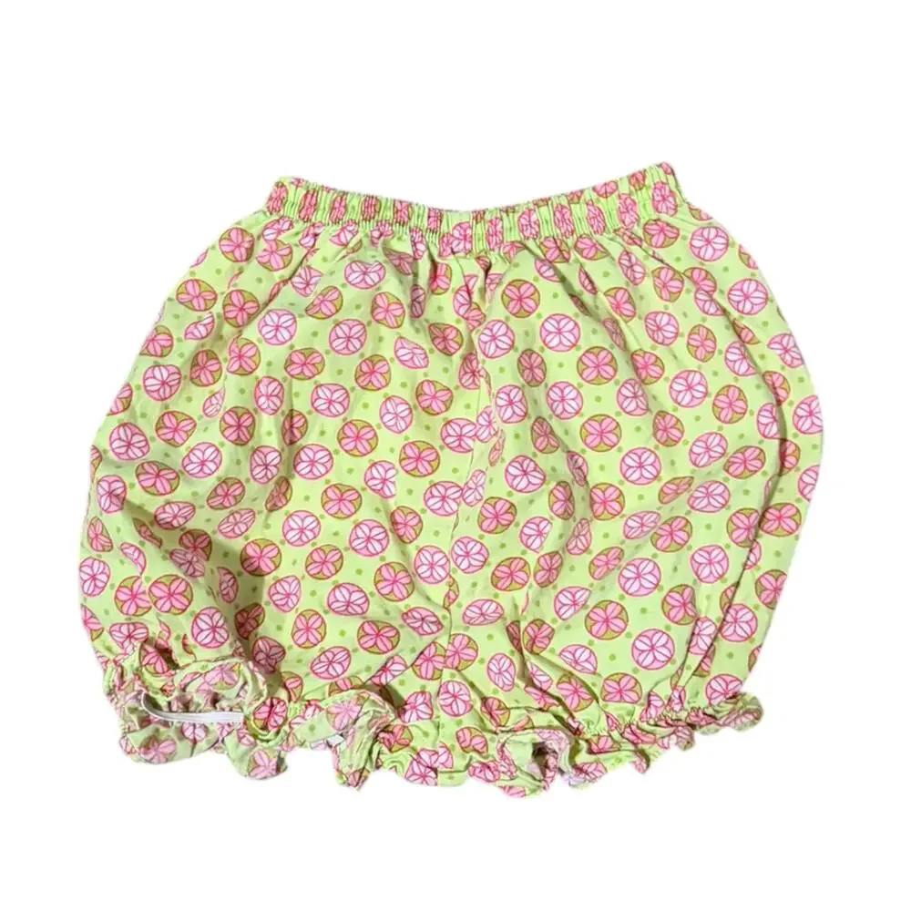 The Bailey Boys | Green Pink Smocked Dress with Bloomers 3 month
